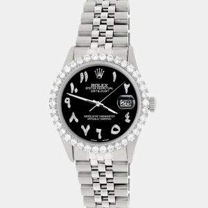 Rolex Custom Black 3.35CT Diamond Stainless Steel Datejust  Automatic Men's Wristwatch 36MM