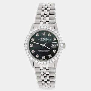 Rolex Custom Black MOP 3.05CT Diamond Stainless Steel Datejust  Automatic Men's Wristwatch 36MM