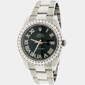 Rolex Custom  Diamond Stainless Steel Datejust II 116300 Automatic Men's Wristwatch 41MM
