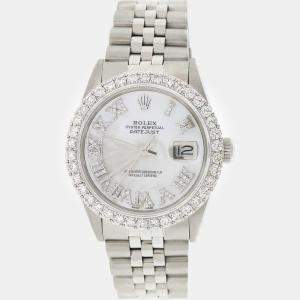 Rolex Customised  MOP 2.7CT Diamond Stainless Steel Datejust  Automatic Men's Wristwatch 36MM