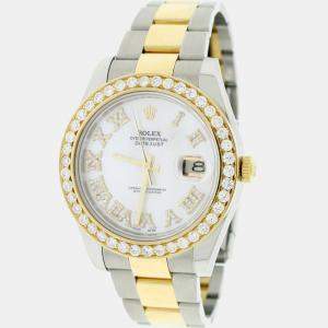 Rolex Customised  3.07CT Diamond 18K Yellow Gold Stainless Steel Datejust II 116333 Automatic Men's Wristwatch 41mm
