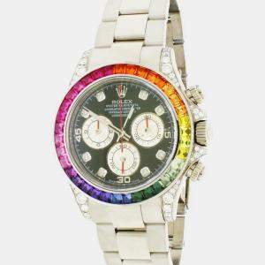 Rolex Customised White White Gold Cosmograph Daytona  Automatic Men's Wristwatch 40mm