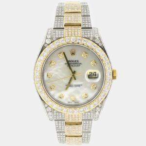 Rolex Customised  18K Yellow Gold Stainless Steel Datejust II 116333 Automatic Men's Wristwatch 41mm