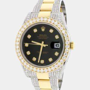 Rolex Customised  10.3CT Diamond 18K Yellow Gold Stainless Steel Datejust II 116333 Automatic Men's Wristwatch 41mm