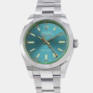 Rolex Blue Stainless Steel Milgauss 116400GV Automatic Men's Wristwatch 40 mm