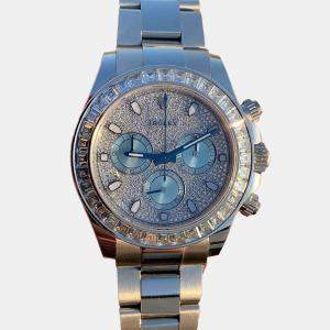 Rolex Diamond Platinum Cosmograph Daytona 116576TBR Automatic Men's Wristwatch 40 mm