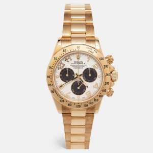Rolex Ivory 18K Yellow Gold Cosmograph Daytona 116528-Men's Wristwatch 40 mm