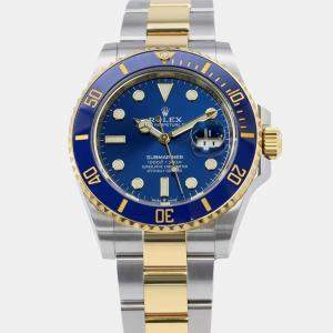 Rolex Blue 18k Yellow Gold Stainless Steel Submariner 126613LB Automatic Men's Wristwatch 41 mm