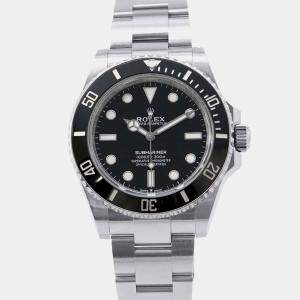 Rolex Black Stainless Steel Submariner Automatic Men's Wristwatch 41 mm