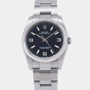 Rolex Black Stainless Steel Oyster Perpetual Automatic Men's Wristwatch 36 mm