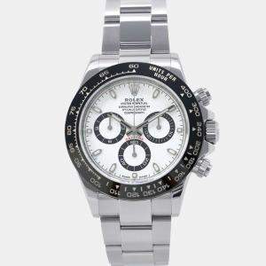 Rolex White Stainless Steel Cosmograph Daytona 116500LN Automatic Men's Wristwatch 40 mm