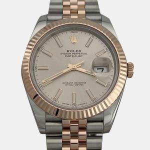 Rolex Sundust 18k Rose Gold Stainless Steel Datejust 126331 Automatic Men's Wristwatch 41 mm