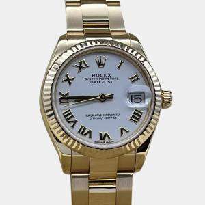 Rolex White 18k Yellow Gold Datejust 278278 Automatic Men's Wristwatch 31 mm