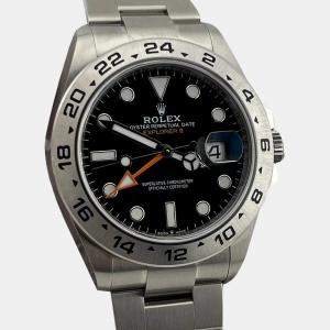 Rolex Black Stainless Steel Explorer II 226570 Automatic Men's Wristwatch 42 mm