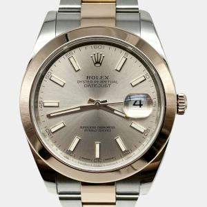 Rolex Sundust 18k Rose Gold Stainless Steel Datejust 126301 Automatic Men's Wristwatch 41 mm