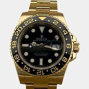 Rolex Black 18k Yellow Gold GMT-Master II 116718 Automatic Men's Wristwatch 40 mm