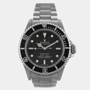 Rolex Black Stainless Steel Submariner 14060M Automatic Men's Wristwatch 40mm