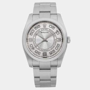 Rolex Silver Stainless Steel Oyster Perpetual 116000 Automatic Men's Wristwatch 36 mm