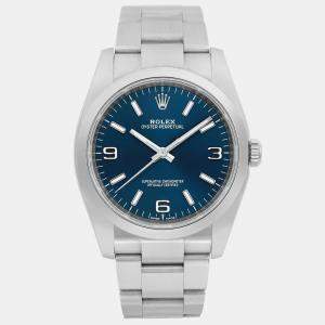 Rolex Blue Stainless Steel Oyster Perpetual 116000 Automatic Men's Wristwatch 36 mm