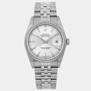 Rolex Silver Stainless Steel Datejust 16220 Automatic Men's Wristwatch 36 mm