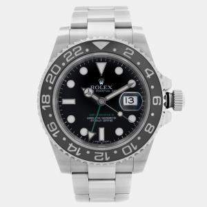 Rolex Black Stainless Steel GMT Master II Automatic Men's Wristwatch 40 mm