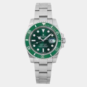 Rolex Green Stainless Steel Submariner Hulk 116610LV Automatic Men's Wristwatch 40 mm