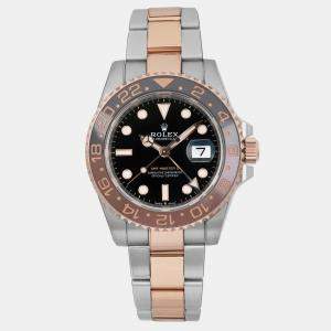 Rolex Black 18K Rose Gold Stainless Steel GMT-Master II Rootbeer 126711CHNR Automatic Men's Wristwatch 40mm