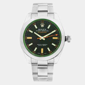 Rolex Black Stainless Steel Milgauss 116400GV Automatic Men's Wristwatch 40mm