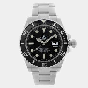 Rolex Black Stainless Steel Submariner 126610LN Automatic Men's Wristwatch 41mm