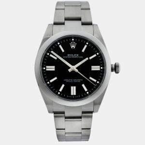 Rolex Black Stainless Steel Oyster Perpetual 126000 Automatic Men's Wristwatch 36 mm