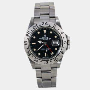 Rolex Black Stainless Steel Explorer II 16550  Automatic Men's Wristwatch 40 mm