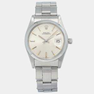 Rolex Cream Stainless Steel Oysterdate Precision 6694 Men's Wristwatch 34mm