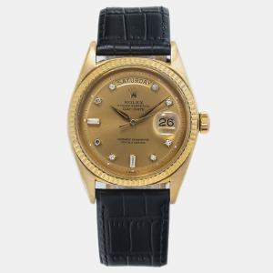 Rolex Gold 18K Yellow Gold Day-Date 1803 Automatic Men's Wristwatch 36mm