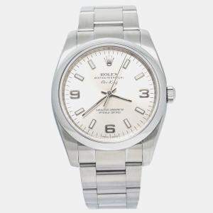 Rolex Silver Stainless Steel Air-King 114200 Automatic Men's Wristwatch 34mm