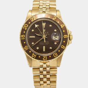 Rolex GMT-Master 1675 Automatic Brown 18k Yellow Gold Women's Wristwatch 40mm