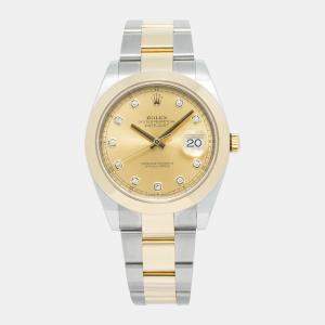 Rolex DateJust 126303 Automatic Gold 18K Yellow Gold Diamond Men's Wristwatch 41mm