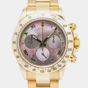 Rolex Daytona 116528 Automatic Tahitian MOP 18K Yellow Men's Wristwatch 40mm
