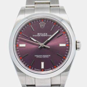 Rolex Oyster Perpetual 114300 Automatic Purple Stainless Steel Men's Wristwatch 39mm