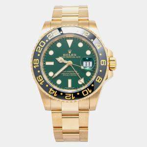 Rolex GMT-Master II 116718 Automatic Green 18k Yellow Gold Men's Wristwatch 40mm