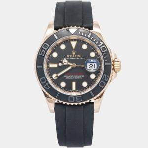 Rolex Yacht-Master 116655 Automatic Black 18K Rose Gold Men's Wristwatch 40mm