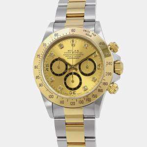 Rolex Cosmograph Daytona 16523G Automatic Gold 18K Yellow Gold Diamond Men's Wristwatch 40mm