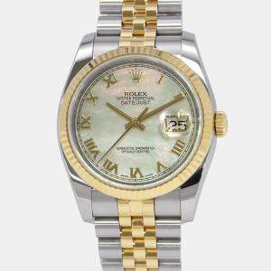 Rolex Datejust 116233NR Automatic 18k Yellow Gold Stainless Steel Men's Wristwatch 36 mm