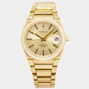 Rolex Texano Beta 5100/8 Tiffany&Co Quartz  Gold 18K Yellow Gold Men's Wristwatch 39mm
