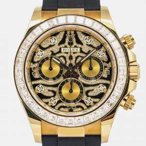 Rolex Daytona Eye of the Tiger 116588 Automatic 18K Yellow Gold Diamond Men's Wristwatch 40mm