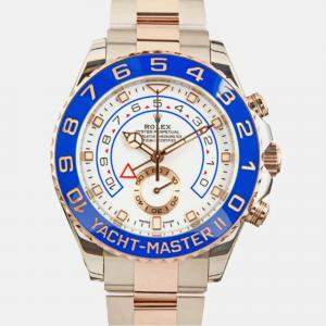 Rolex Yacht-Master II 116681 Automatic White 18K Rose Gold Stainless Steel Men's Wristwatch 44 mm