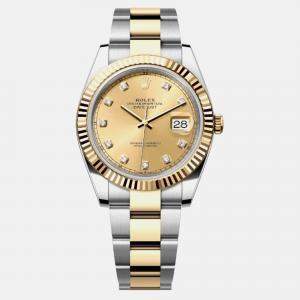 Rolex Datejust 126333 Automatic Gold 18k Yellow Gold Stainless Steel Diamonds Men's Wristwatch 41mm