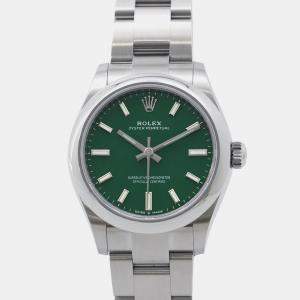 Rolex Oyster Perpetual 277200 Automatic Green Stainless Steel Men's Wristwatch 31 mm