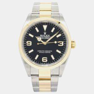 Rolex Explorer 124273 Automatic Black 18K Yellow Gold Stainless Steel Men's Wristwatch 36 mm