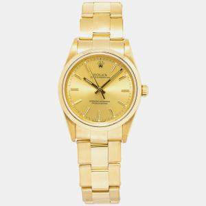 Rolex Oyster Perpetual 14208 Automatic Gold 18k Yellow Gold Men's Wristwatch 34 mm