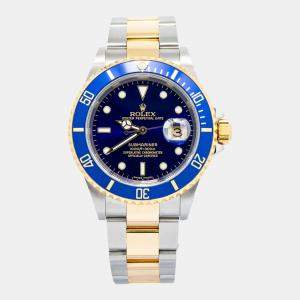 Rolex Submariner 16613 Automatic Blue 18k Yellow Gold Stainless Steel Men's Wristwatch 40 mm